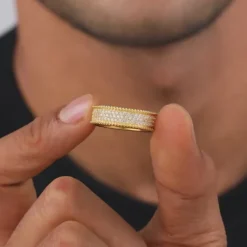 Golden Bold Edge Ring For Him