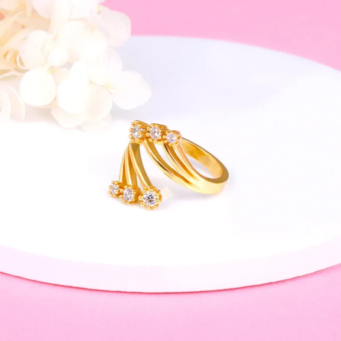 Golden Bouquet of Hug Ring
