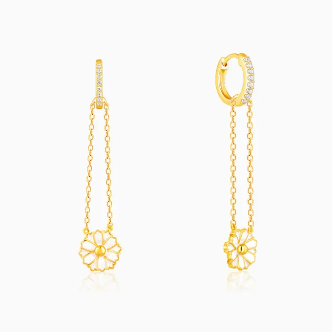 Golden Brahma Kamal Convertible Hoop Earrings