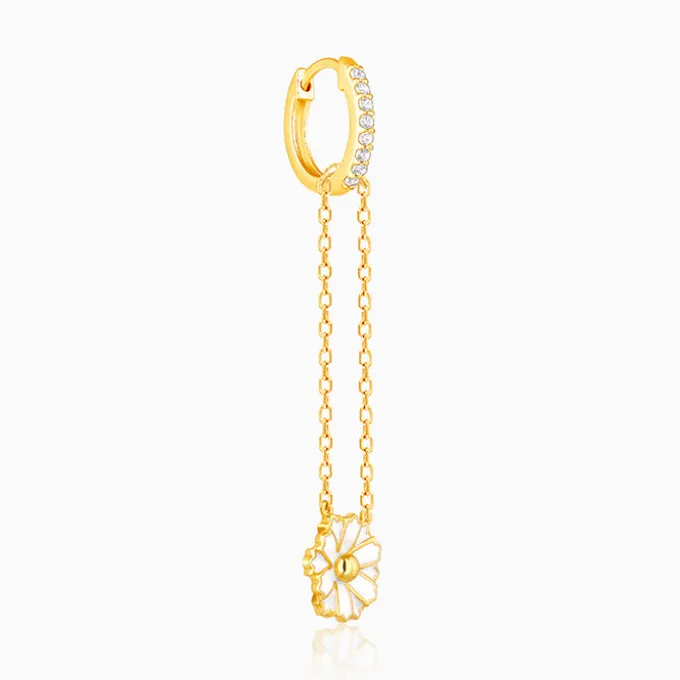 Golden Brahma Kamal Convertible Hoop Earrings