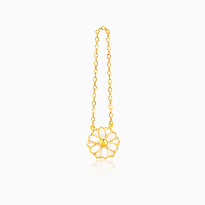 Golden Brahma Kamal Convertible Hoop Earrings