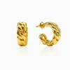 Golden Braided Glow Hoop Earrings
