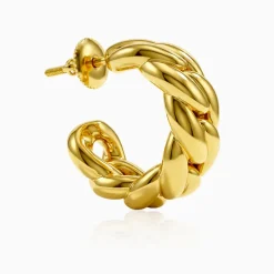 Golden Braided Glow Hoop Earrings