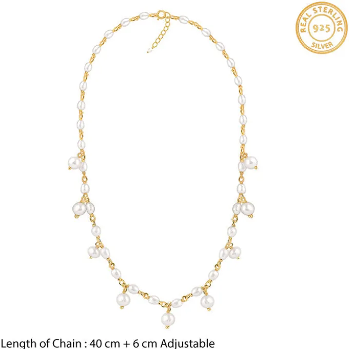 Golden Brie Pearl Necklace