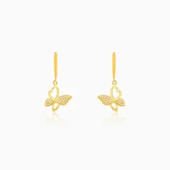 Golden Butterfly Bloom Earrings