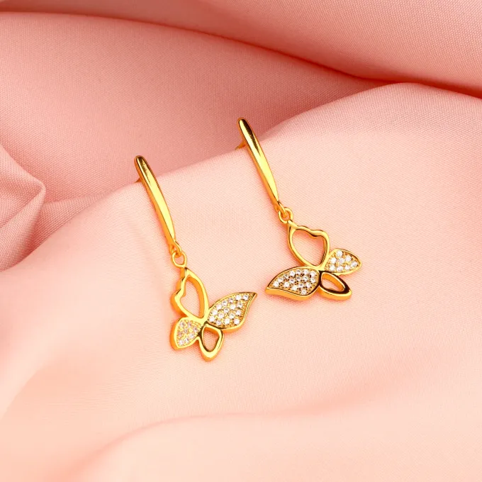 Golden Butterfly Bloom Earrings
