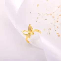 Golden Butterfly Bloom Ring