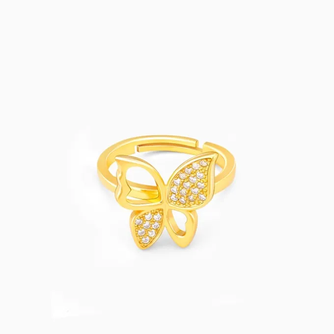 Golden Butterfly Bloom Ring