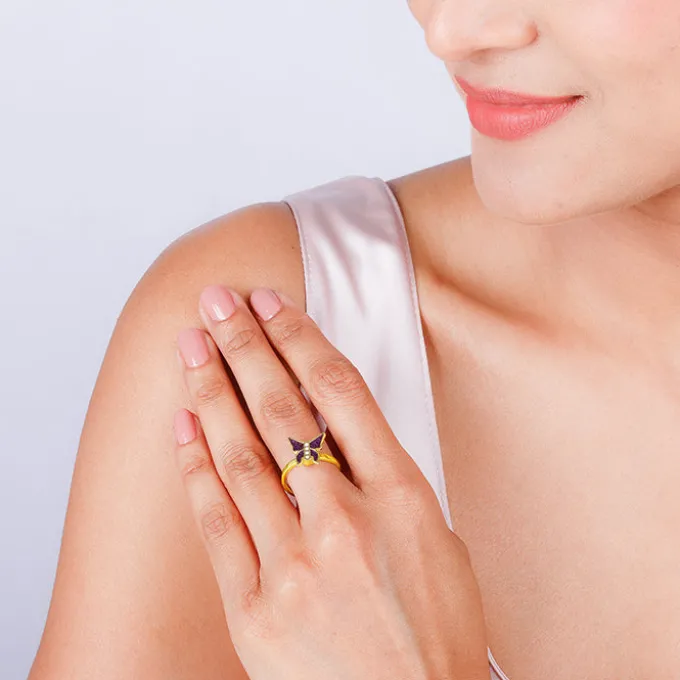 Golden Butterfly Spin Ring
