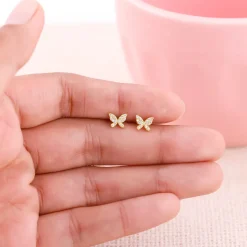 Golden Butterfly Tiny Studded Affair Earrings