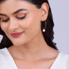 Golden Cape of Pearl Hoop Earrings