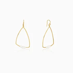 Golden Carole Pearl Dangler Earrings