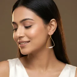 Golden Carole Pearl Dangler Earrings