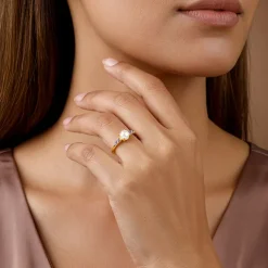Golden Carroll Pearl Ring (Size 12)