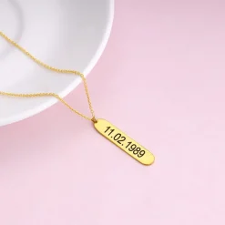 Golden Charming Double Sided Personalised Necklace