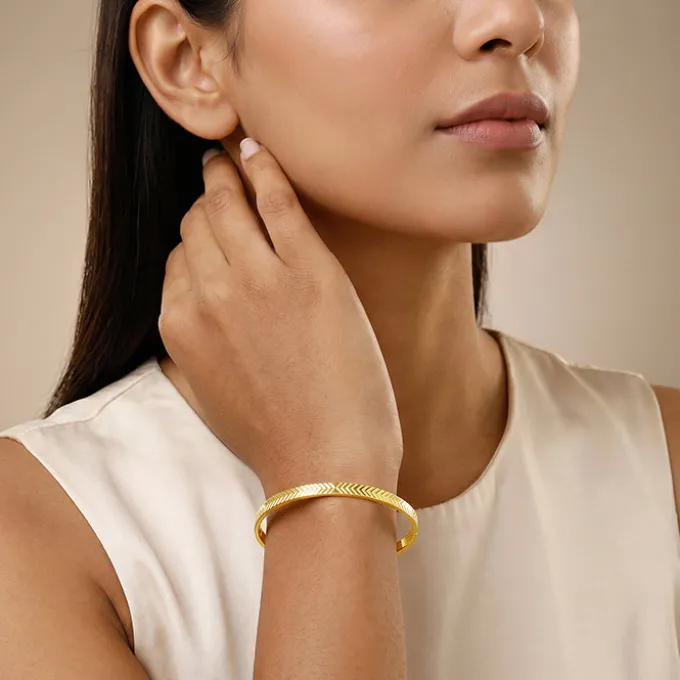 Golden Chevron Cuff Bracelet