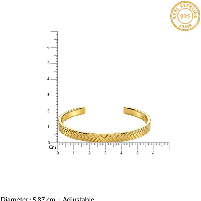 Golden Chevron Cuff Bracelet