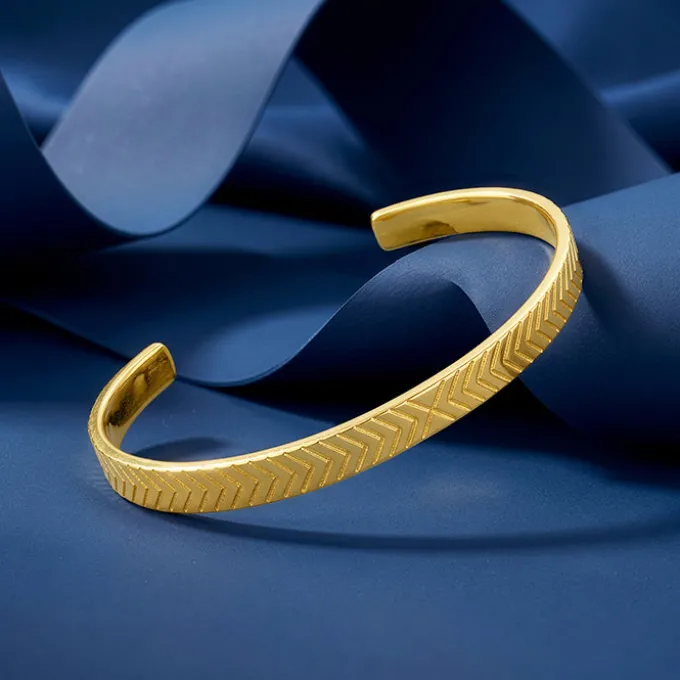 Golden Chevron Cuff Bracelet