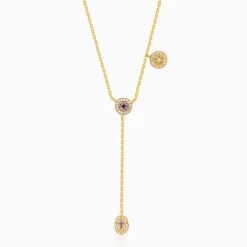 Golden Chunky Lariat Necklace