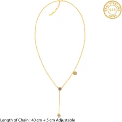 Golden Chunky Lariat Necklace