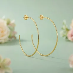 Golden Classic Large Hoop Earrings