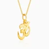 Golden Classic Om Pendant With Box Chain For Him