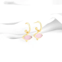 Golden Classic Pink Earrings