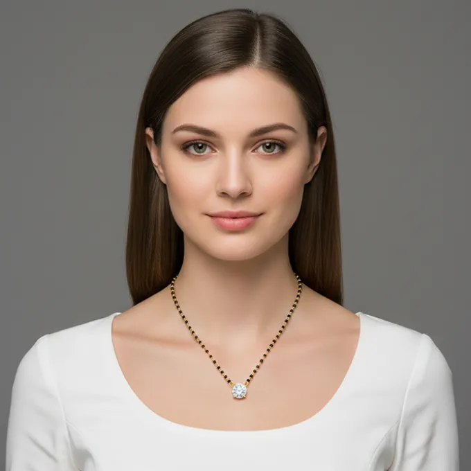 Golden Classic Solitaire Mangalsutra