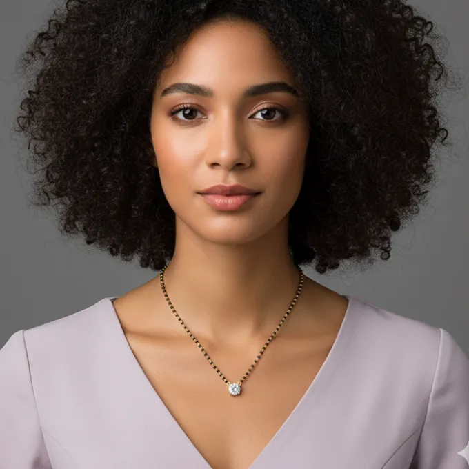 Golden Classic Solitaire Mangalsutra