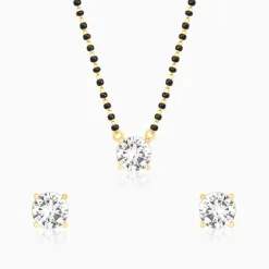 Golden Classic Solitaire Mangalsutra Set