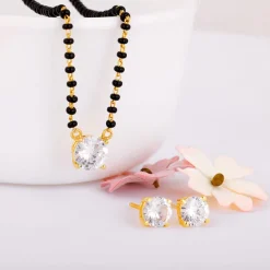 Golden Classic Solitaire Mangalsutra Set