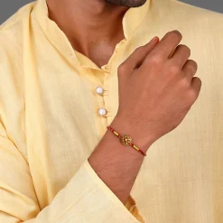 Golden Classic Swastik Rakhi