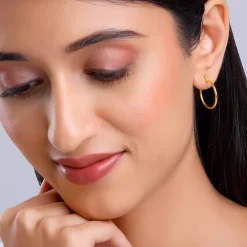 Golden Classy Work Hoop Earrings