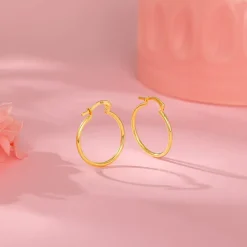 Golden Classy Work Hoop Earrings