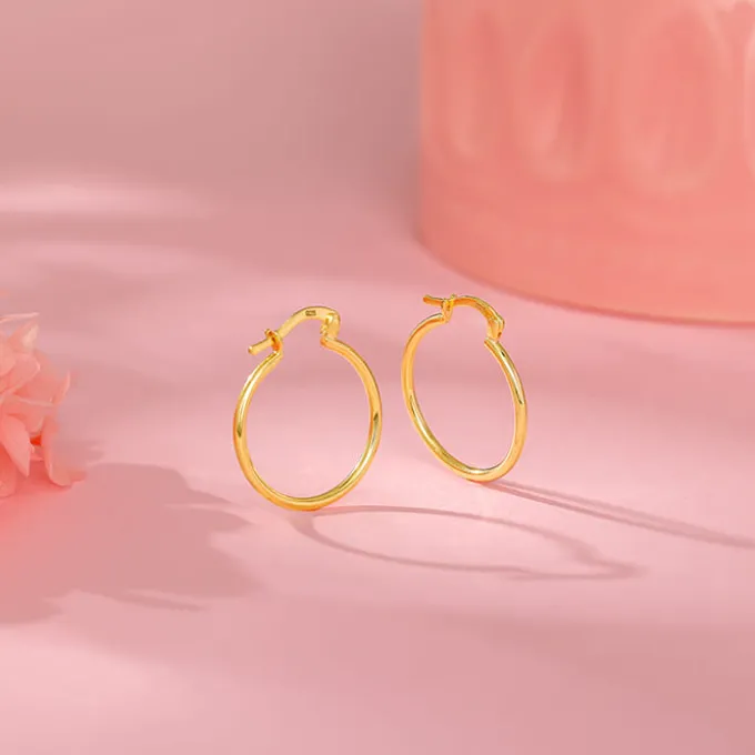 Golden Classy Work Hoop Earrings