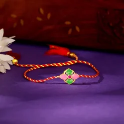 Golden Colourful Floral Rakhi