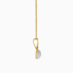 Golden Constance Flora Pearl Pendant with Link Chain