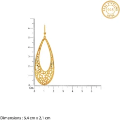 Golden Coral Filigree Earrings