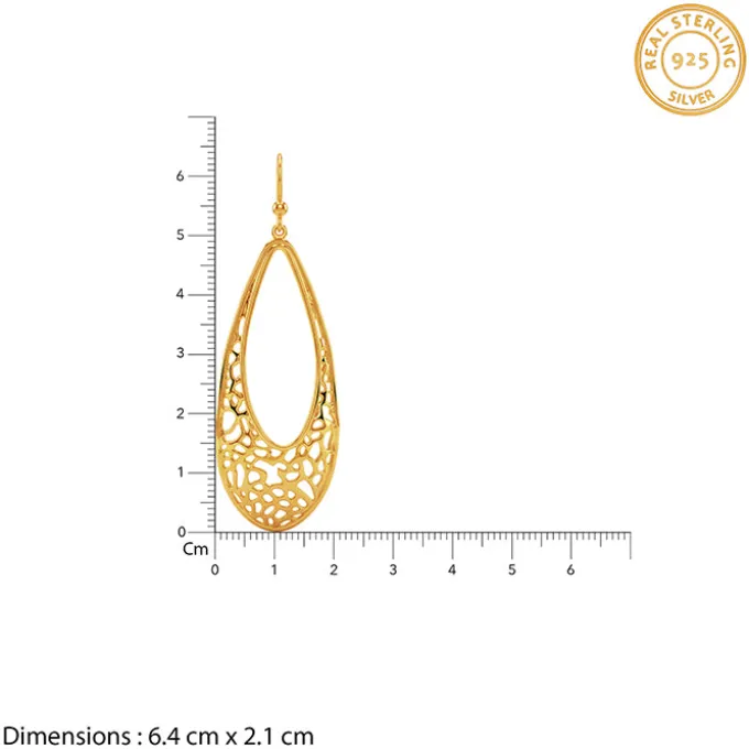Golden Coral Filigree Earrings