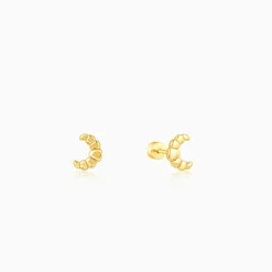 Golden Croissant Ear Piercings