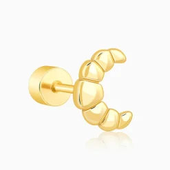 Golden Croissant Ear Piercings