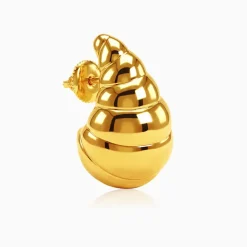 Golden Crossiant Dome Earrings