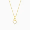 Golden Cubic Circle Pendant with Link Chain