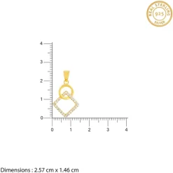 Golden Cubic Circle Pendant with Link Chain