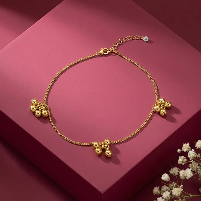 Golden Cute Orb Anklet