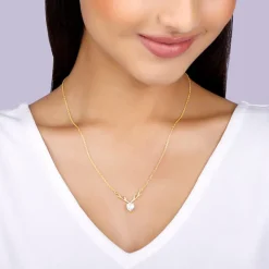 Golden Deer Heart Necklace