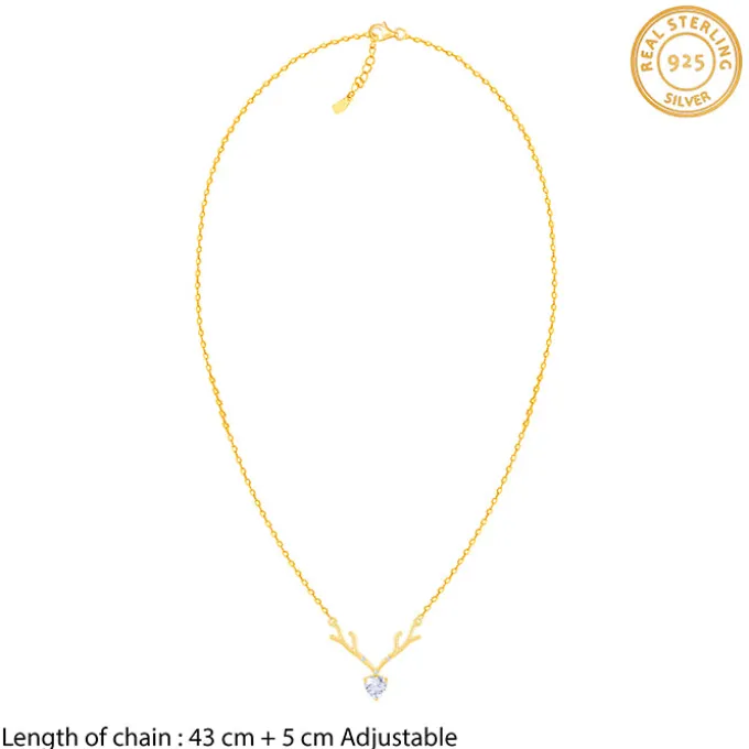 Golden Deer Heart Necklace