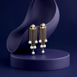 Golden Demi Pearl Ear Jacket