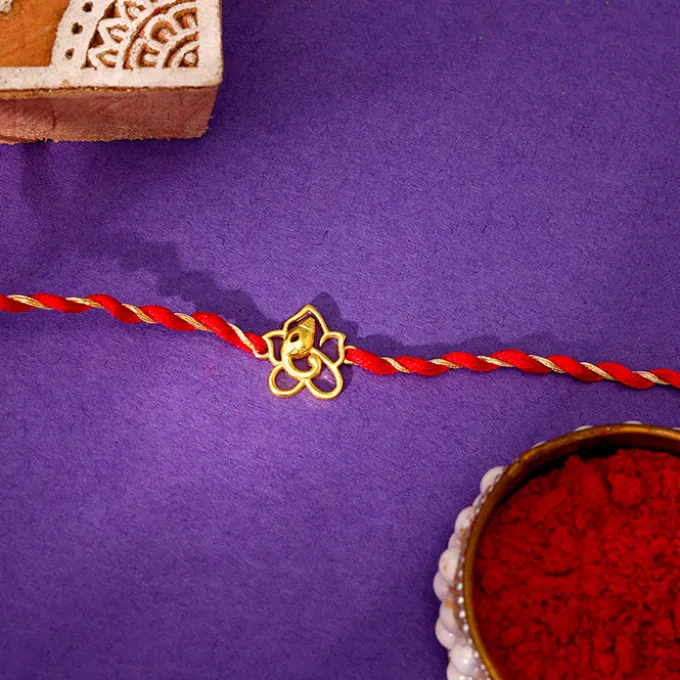 Golden Divine Ganesha Rakhi