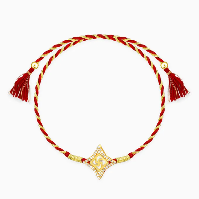 Golden Divine Swastik Rakhi